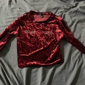 Velvet Red Good Girl top